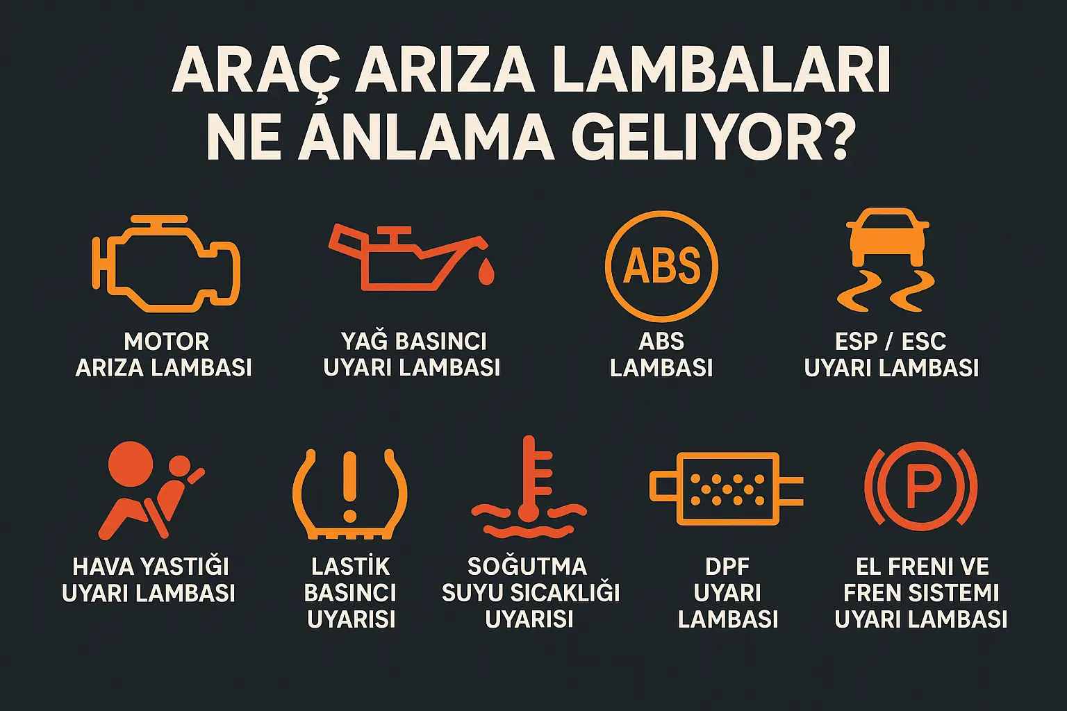 Araç Arıza Lambaları Ne Anlama Geliyor? | motor arıza ışığı, gösterge lambaları açıklamaları